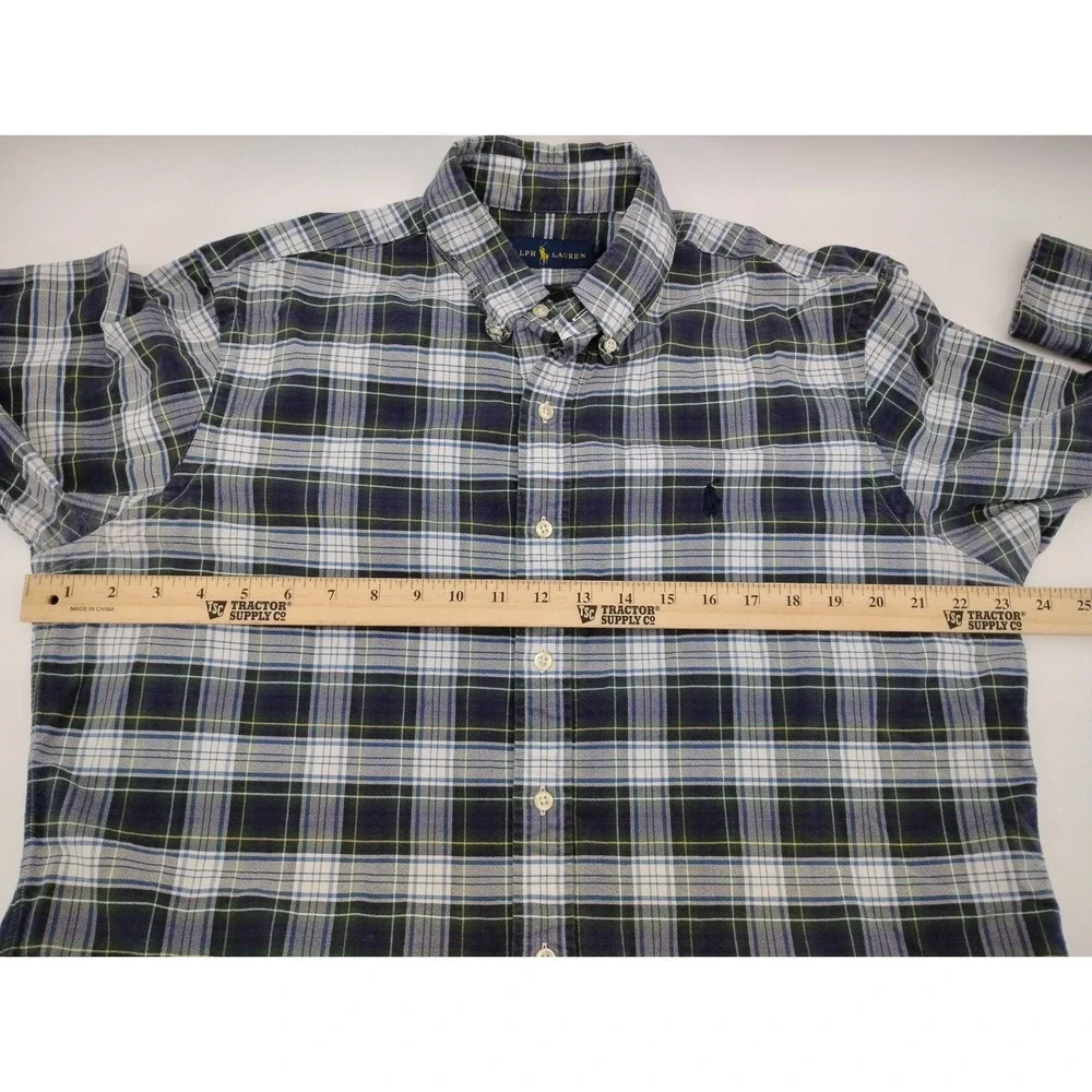 Polo Ralph Lauren mens large Plaid Button Down up Long Sleeve Oxford